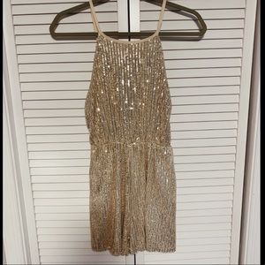 Gold sequin romper
